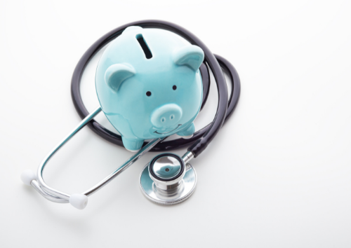 Piggy Bank and stethoscope 