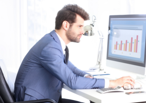 Businessman at computer 