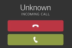 Unknown Caller Cell Phone Screen